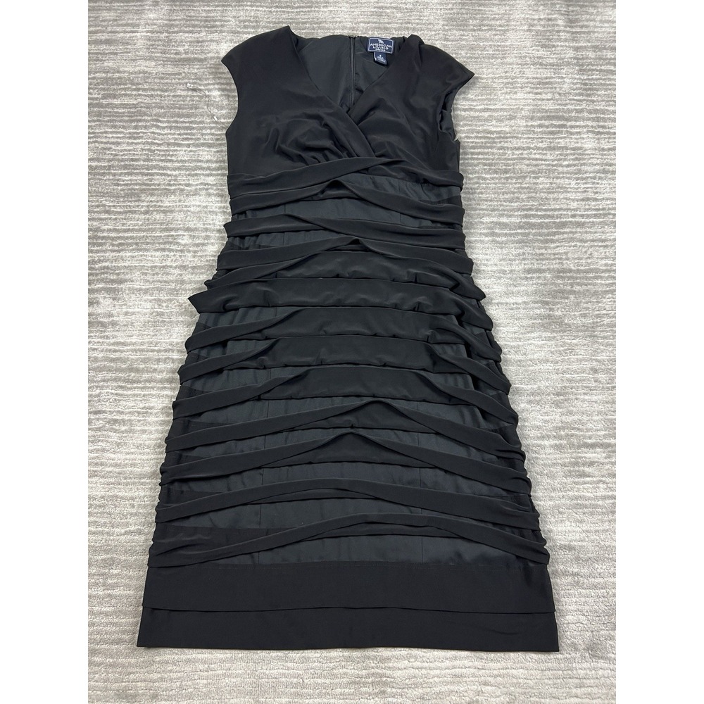 American Living Dress Womens 8 Black Sleeveless Polyester Blend‎ Knee Length